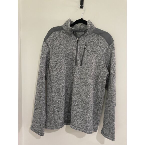 EDDIE BAUER Gray Mens XL 1/4 Zip Henley  Sports‎ Casual Work Date Night Office - Picture 1 of 4
